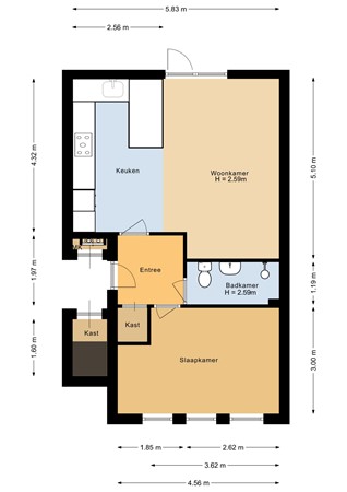 Floorplan - Koestraat 3A, 2871 DM Schoonhoven
